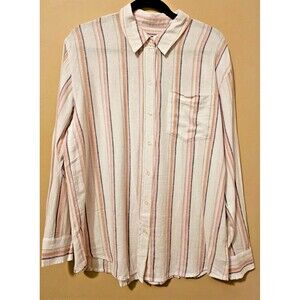 Gap linen blend top womens medium top preppy business casual button down